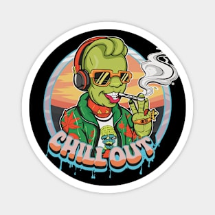 Alien Hip-Hop Harmony: Chill Out in Style Magnet